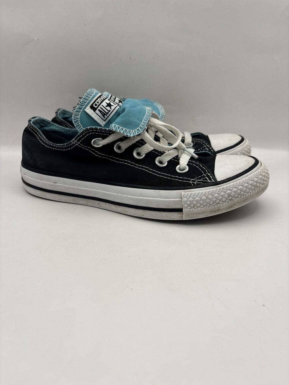 Converse Chuck Taylor Double Tongue Black And Blue Sneakers Women Size 6
